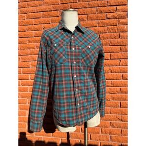 Levi's plaid button down shirt men's small blue red yellow